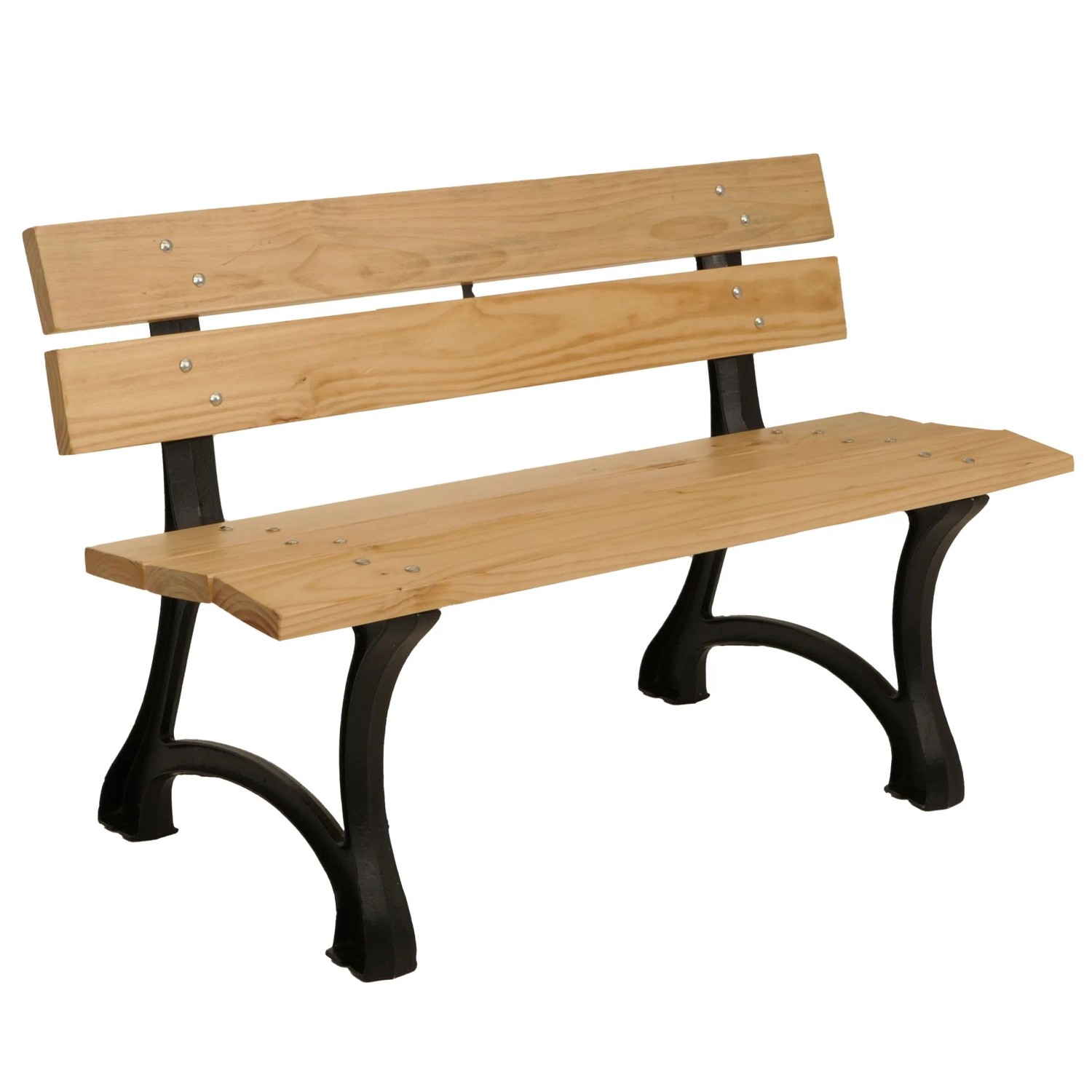 MCW Gartenbank O20 2-Sitzer Gusseisen Holz Kiefer 125cm Hellbraun