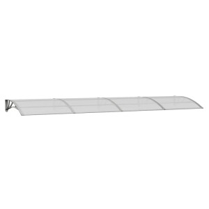 Graues vidaXL Türvordach 400x100 cm aus Polycarbonat für Hauseingänge.