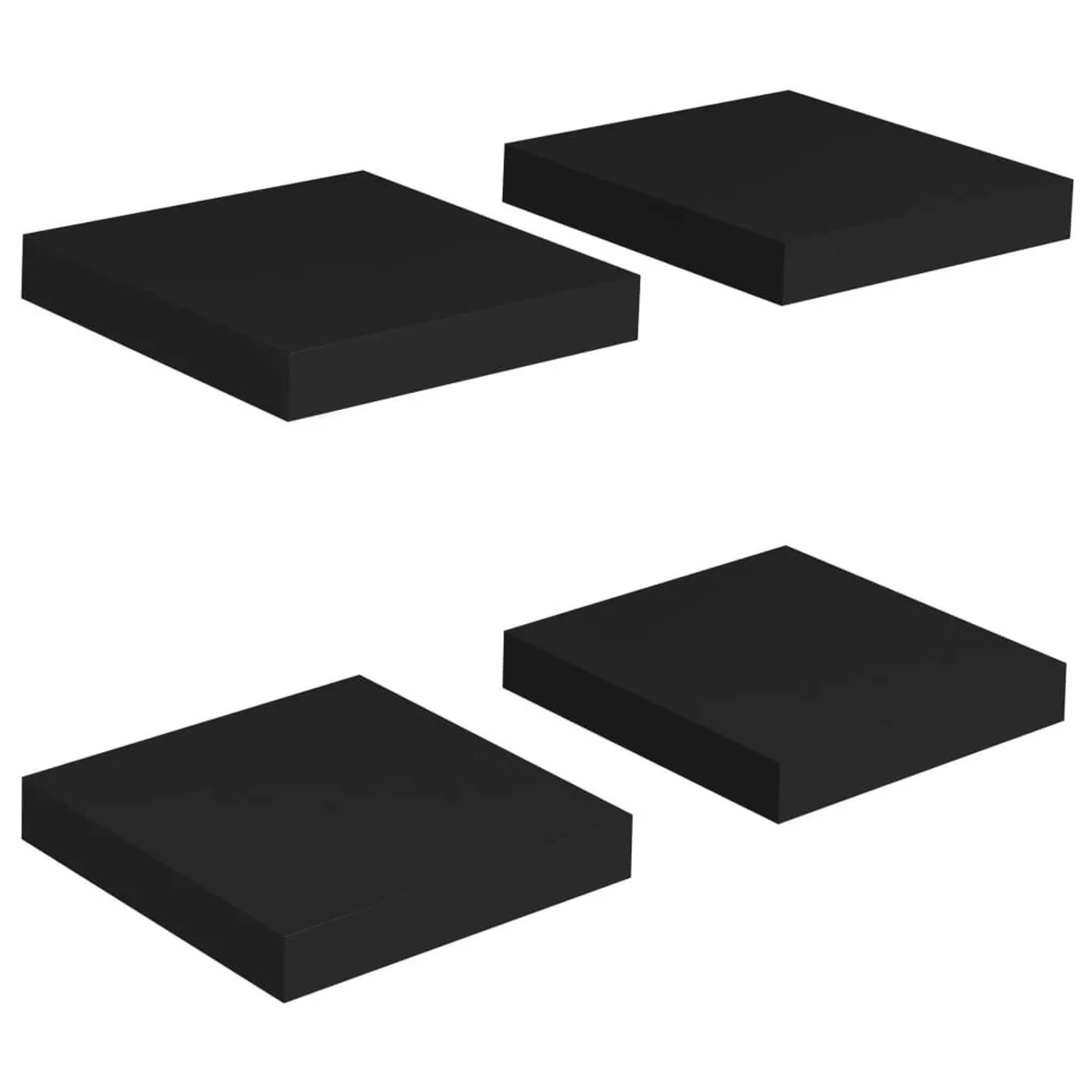 vidaXL Schwebende Wandregale 4 Stk Schwarz 23x23,5x3,8cm MDF 323825
