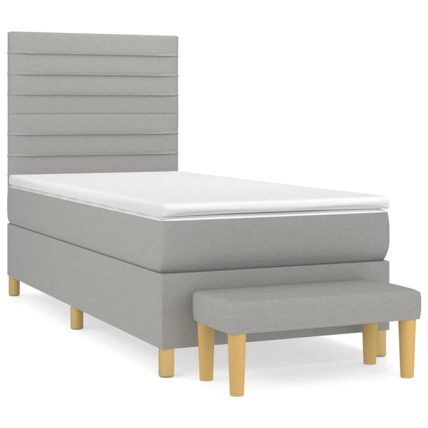 vidaXL Boxspringbett mit Matratze Hellgrau 90x200 cm Stoff1393161 günstig online kaufen