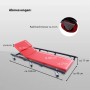 TRUTZHOLM Montageliege 100cm, rot, mit Rollen und verstellbarer Kopfstütze. Ideal für Werkstattarbeiten.