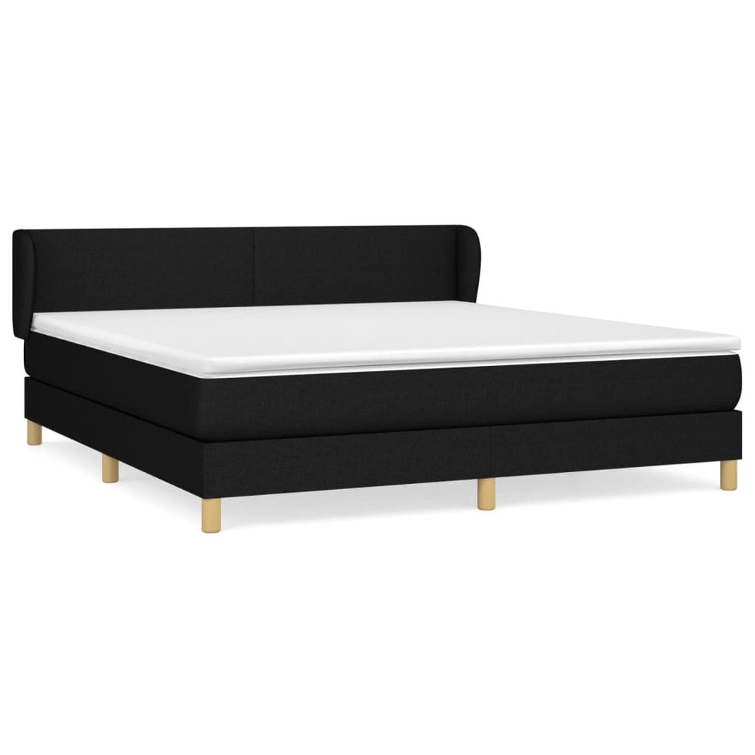 vidaXL Boxspringbett mit Matratze Schwarz 160x200 cm Stoff 3126655 günstig online kaufen
