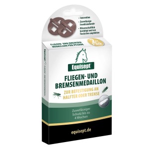 Equisept Fliegen- und Bremsenmedaillon 2er-Pack für Pferde, zur Insektenabwehr am Halfter oder Trense.