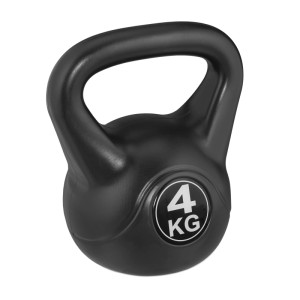 Relaxdays Kettlebell Kugelhantel Kunststoff Schwarz 4 kg