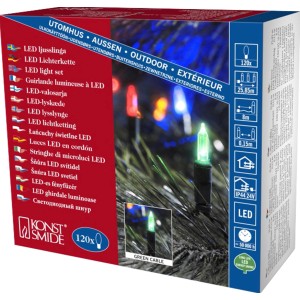 Konstsmide LED Minilichterkette mit 120 bunten Dioden für Innen und Außen.
