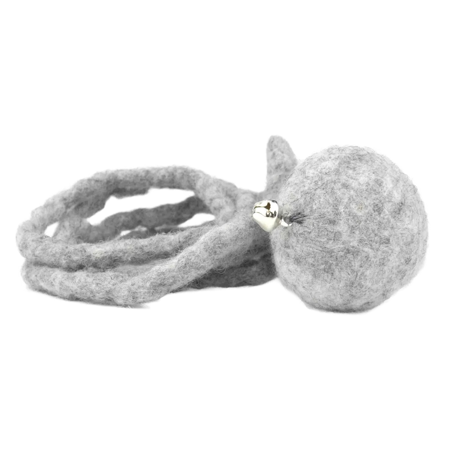 Hunter Katzenspielzeug Glöckchenball, hellgrau, 5 cm. Spielball aus Wolle mit Glöckchen für Katzen.