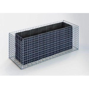 Gabiona Hochbeet, eckig, 60x170x60 cm, Maschenweite 5x5 cm. Ideal für Garten & Terrasse.