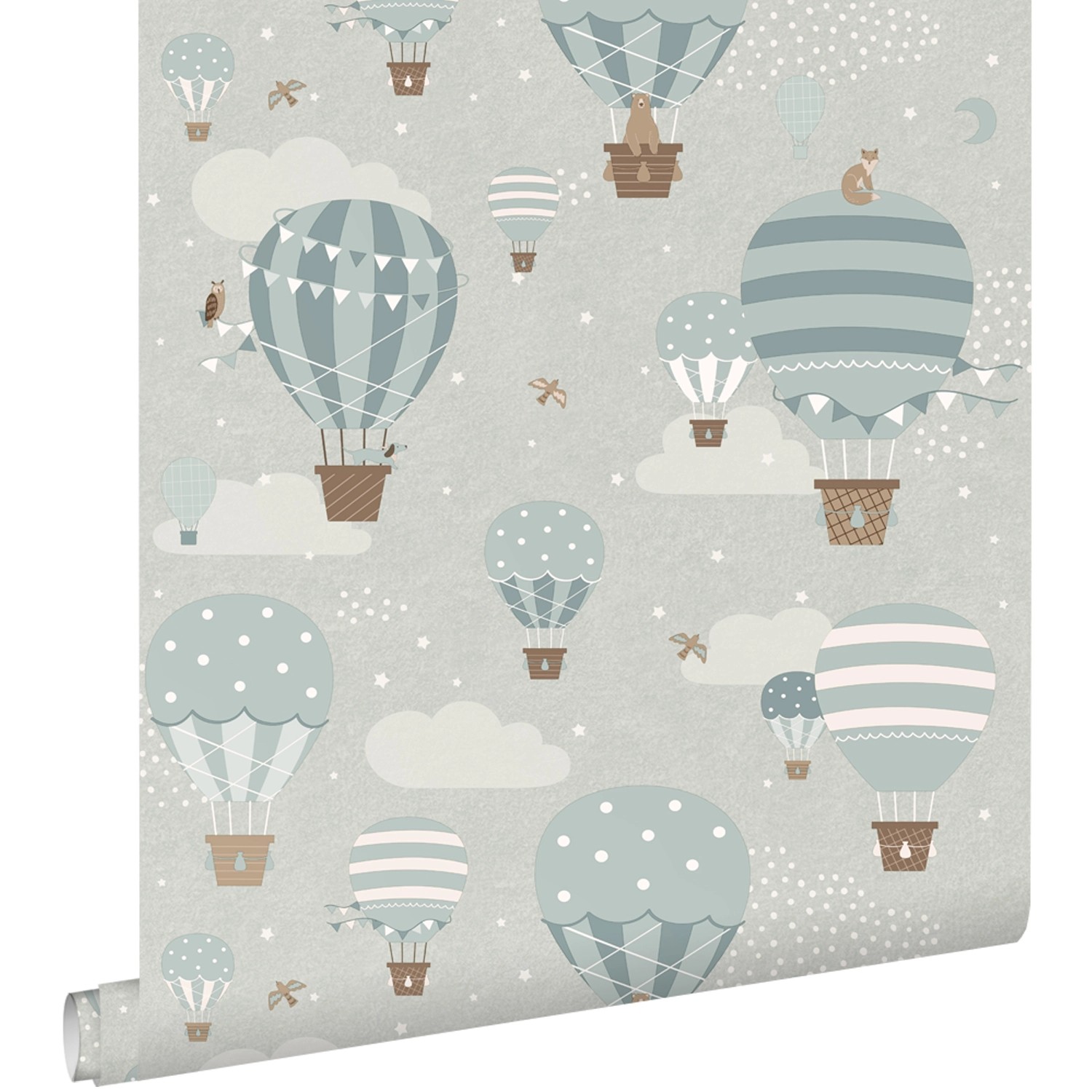 ESTAhome Tapete Luftballons Blau 50 x 900 cm günstig online kaufen