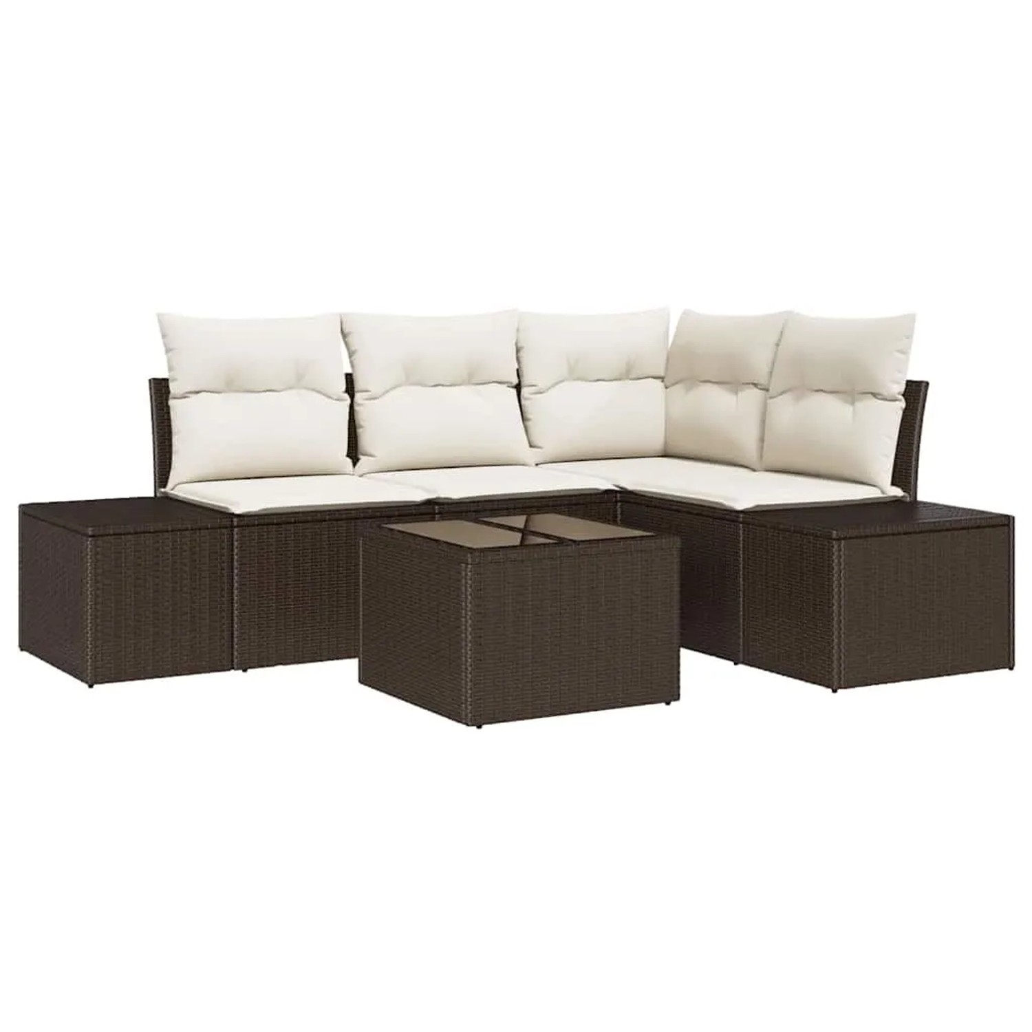 vidaXL Gartensofa-Set mit Speicher Braun und Creme Poly-Rattan 3355717 günstig online kaufen