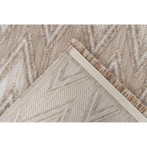 Detailansicht des modernen Kurzflor Teppichs MeGusta Carmen in Beige, 160x230 cm.