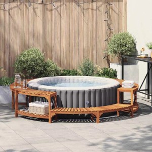 vidaXL Whirlpool-Umrandung Braun Ø275 x 55,5 cm Massivholz Akazie 3334767