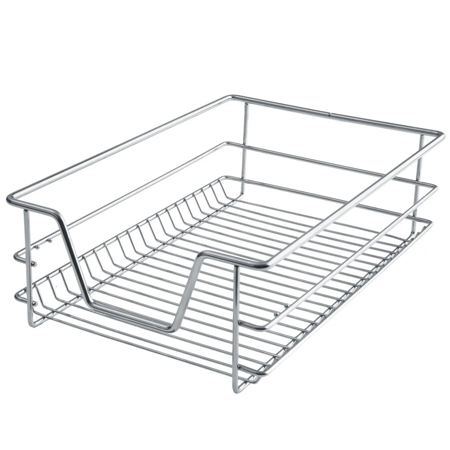 Tectake Teleskopschublade  Verchromt Leichtgängig  Mit Vollauszug  44 x 37 x 14 cm Grau