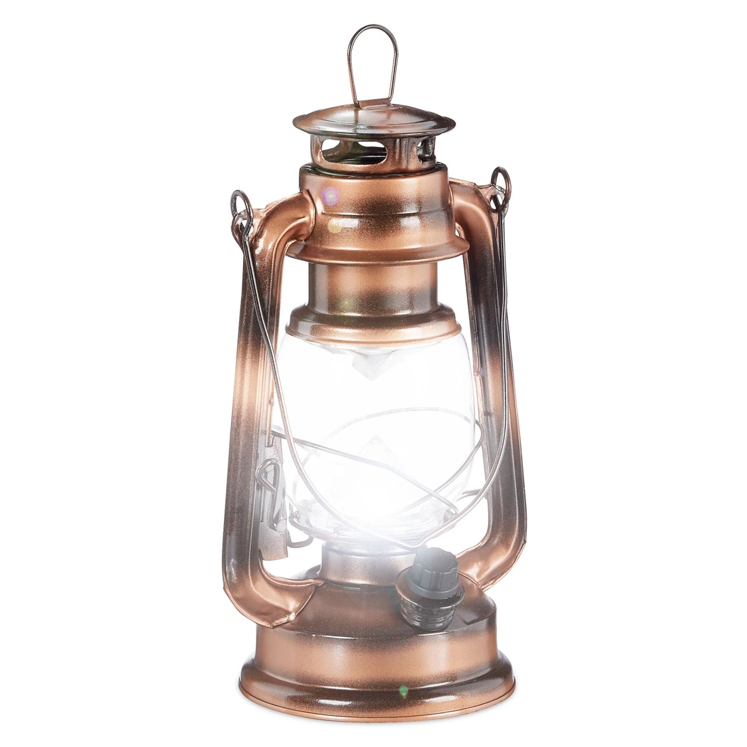 Relaxdays Sturmlaterne LED Eisen Kupfer Dimmbar 24 cm x 15 cm x 11,5 cm