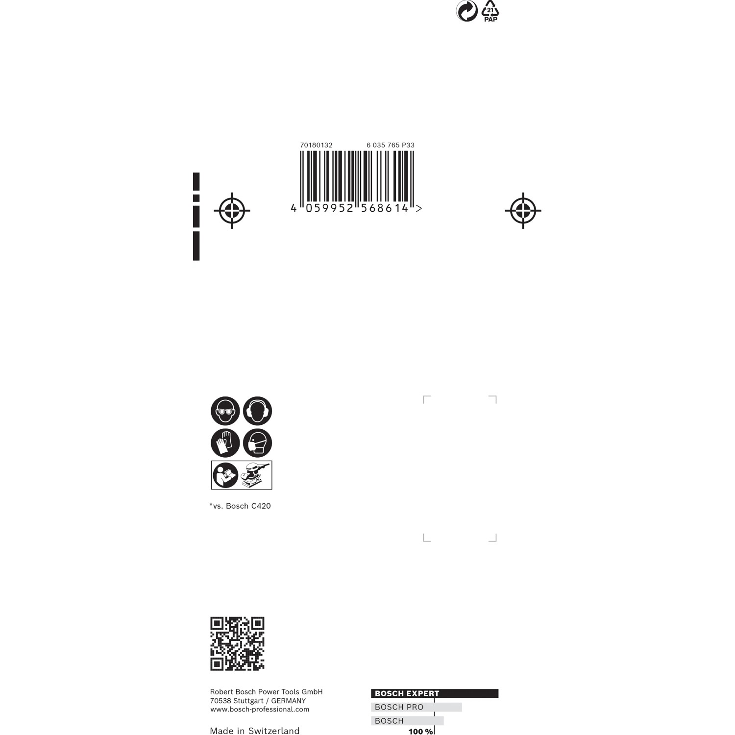 Bosch Expert M480 Netzschleifblatt-Set, 10-teilig, Körnung 80-180, Zubehör für Schwingschleifer.