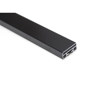 Schwarzer Handlauf aus Aluminium für Geländer, individuell kürzbar.