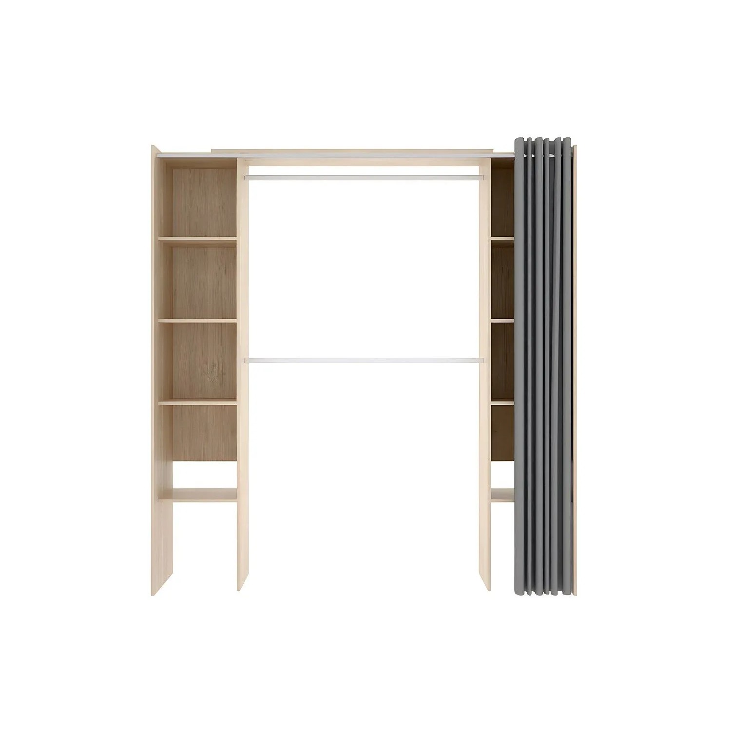Vente-unique Offener Kleiderschrank Dorian Naturfarben Hell 110 cm  180 cm