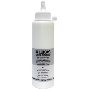 Lukas Cryl Studio Acrylfarbe, 250ml, Tagesleuchtfarbe Reflexweiß.