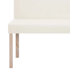 Cremeweiße vidaXL Sitzbank (139,5 cm) aus Kunstleder mit Holzbeinen.