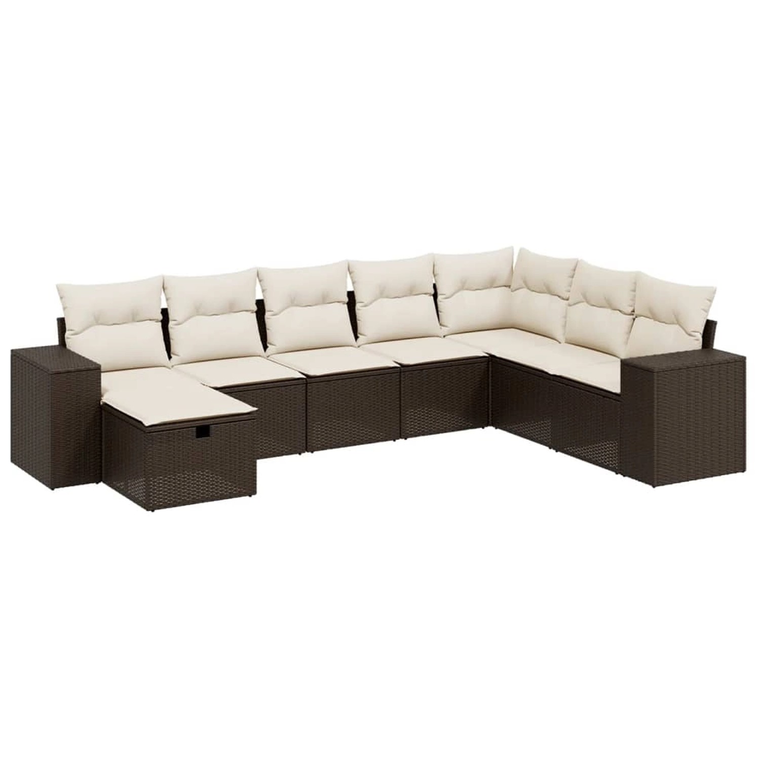 vidaXL 8-Tlg Garten-Sofagarnitur mit Kissen Braun Poly Rattan 3264519 günstig online kaufen