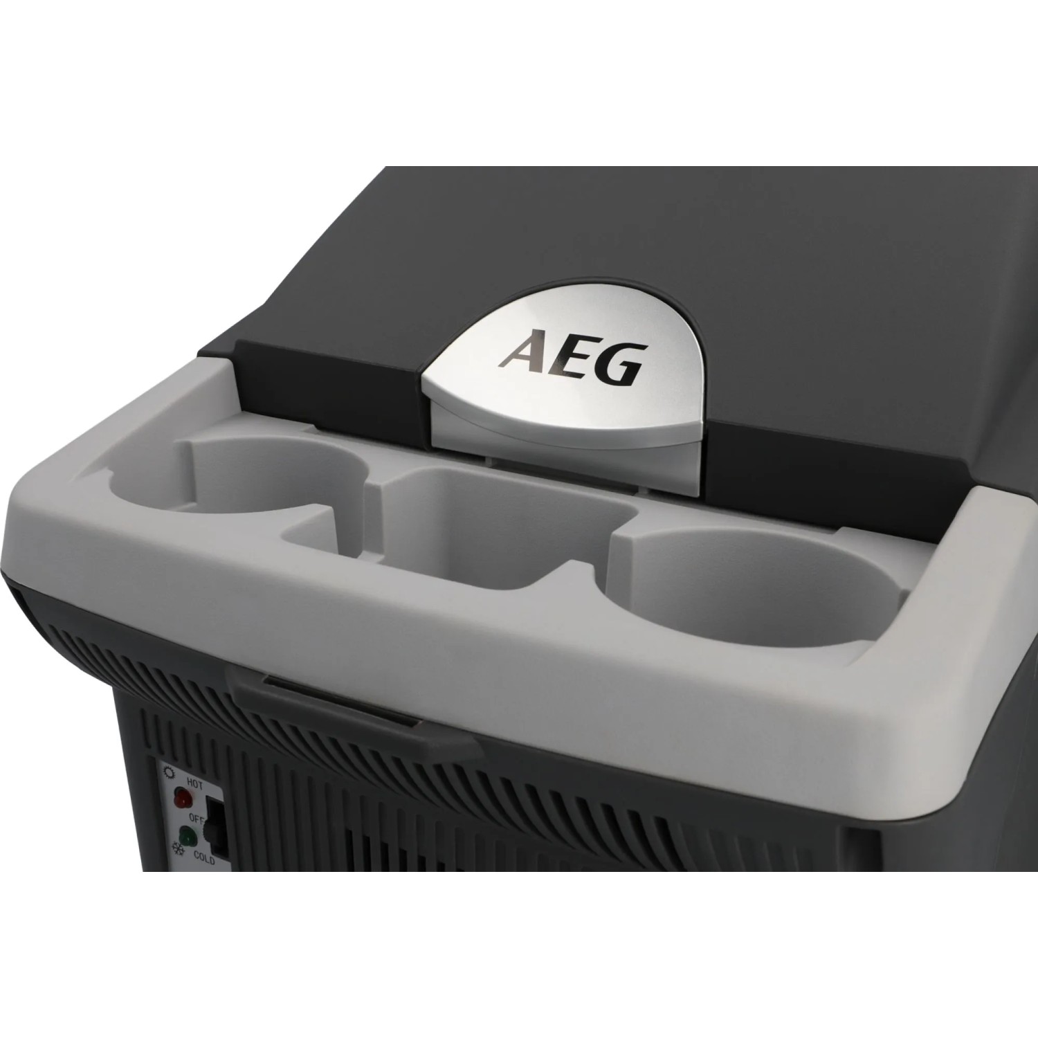 AEG Bord-Bar BK 16 l: Thermoelektrische Kühlbox mit Getränkehaltern, ideal für Auto und Reise.