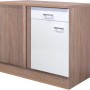 Flex-Well Eck-Unterschrank Florida, 110x60 cm, Weiß und Sonoma Eiche Dekor.