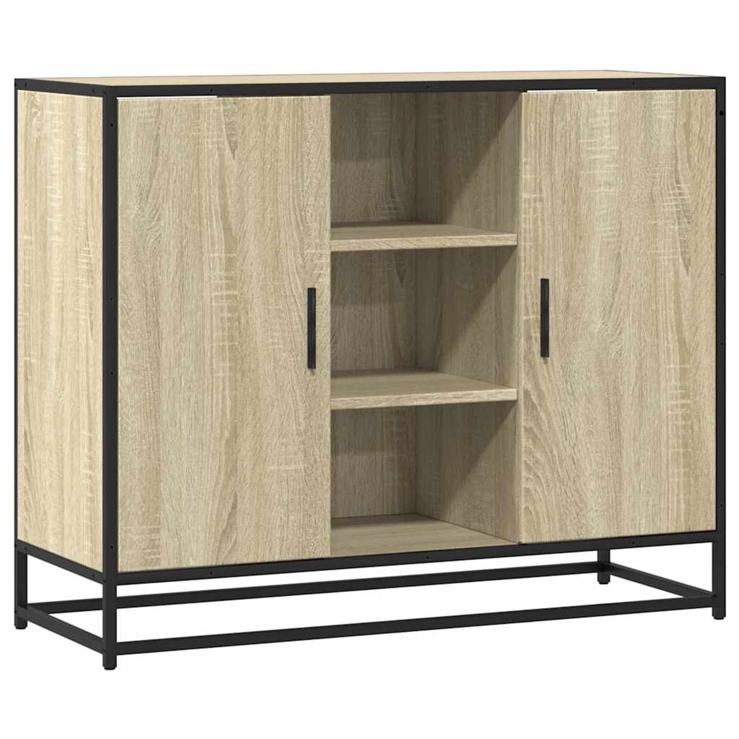 vidaXL Sideboard Sonoma-Eiche 92x35x76 cm Holzwerkstoff 849015