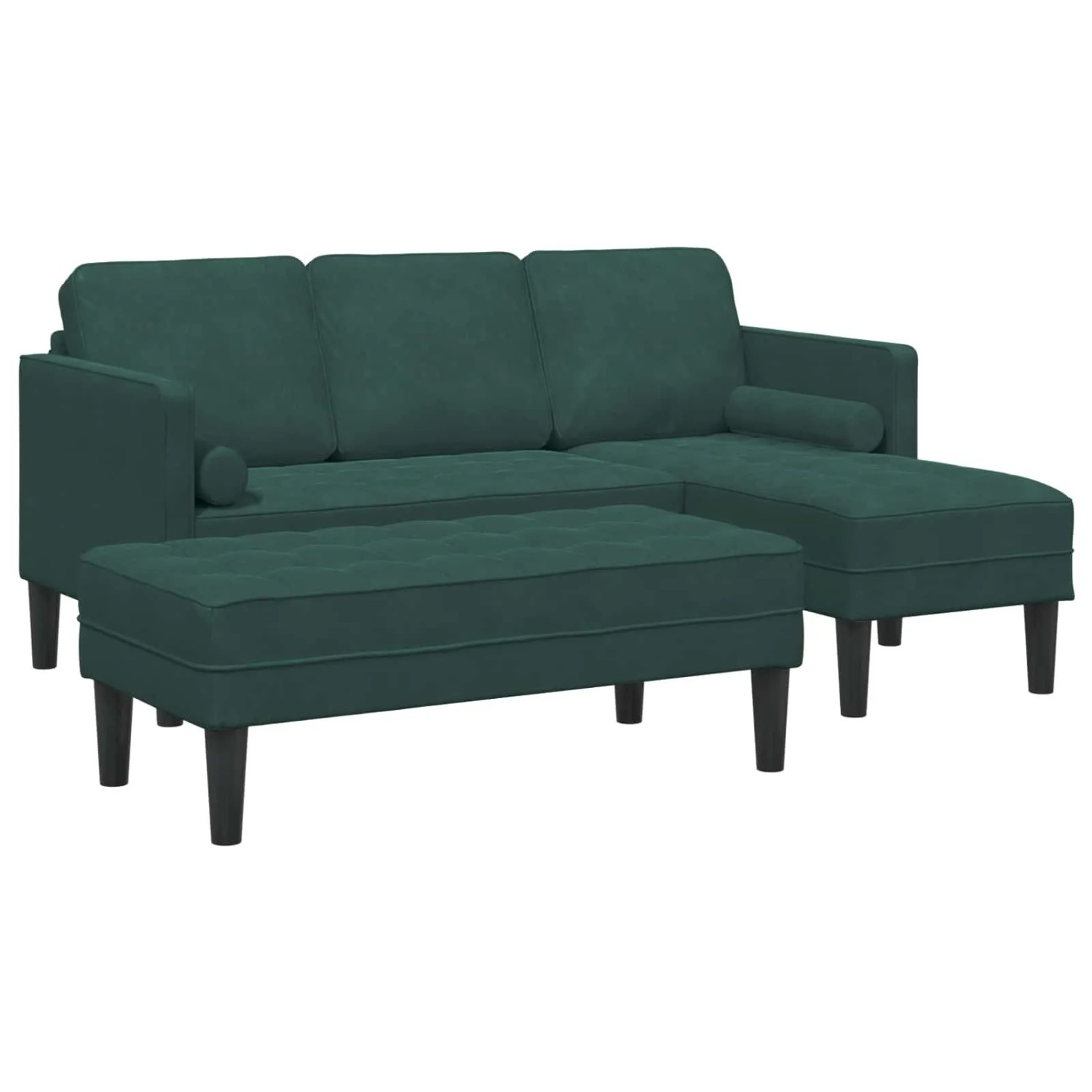 vidaXL Sofa Set mit Kissen 2 Stk Dunkelgrün Polyester 3329266
