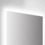 DSK LED-Lichtspiegel Silver Mare, 50x70 cm, mit umlaufender Beleuchtung und silbernem Rahmen.