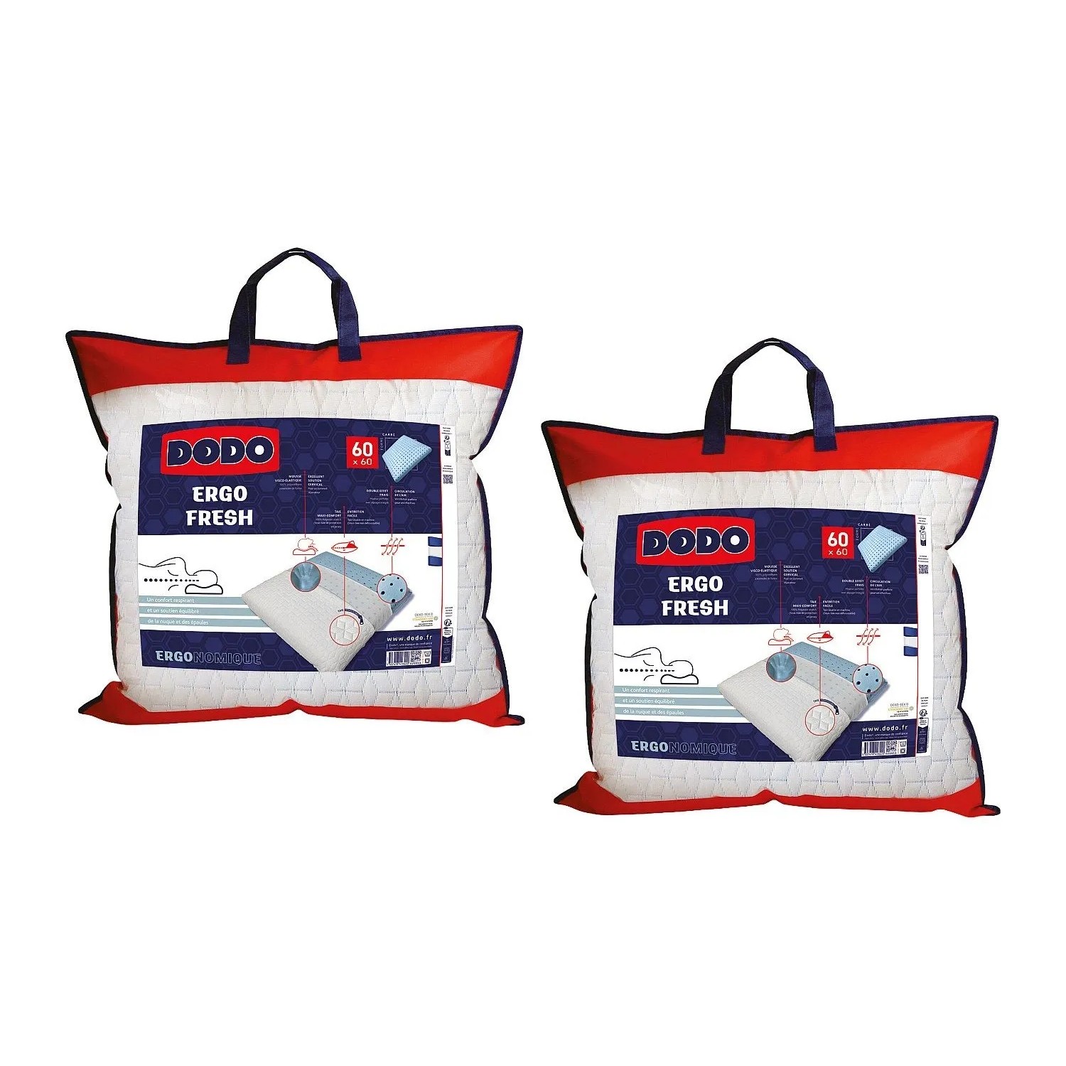 Vente-unique Kopfkissen Fresh Weiß 60 cm