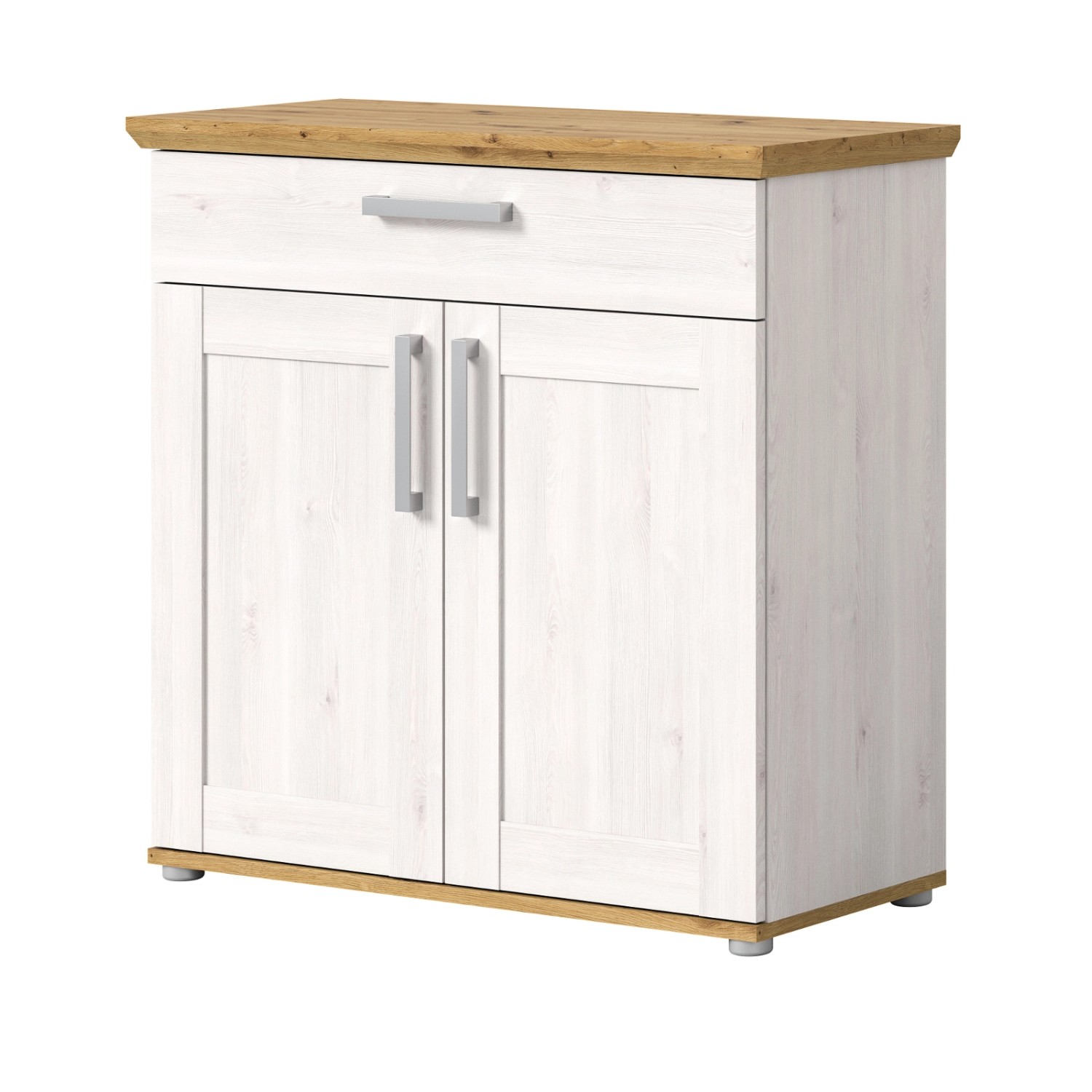 Inn.Furn Schuhschrank Weiß Lärche 95 cm Landhaus-Stil Mirano günstig online kaufen