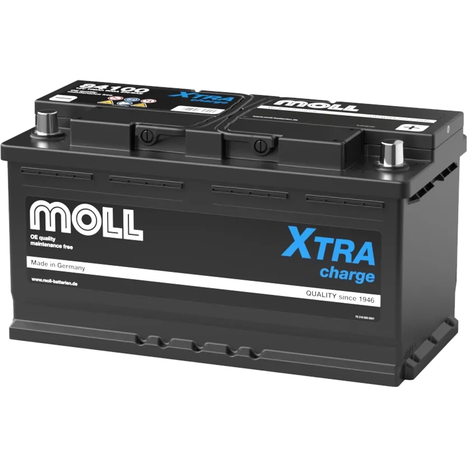 MOLL Batterien 84100 12V 100Ah 900A Xtra Charge Starterbatterie Made in Germany