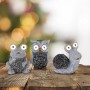 Globo Solar-Deko: LED-Eule, Frosch und Schnecke aus grauem Kunststoff für den Garten.