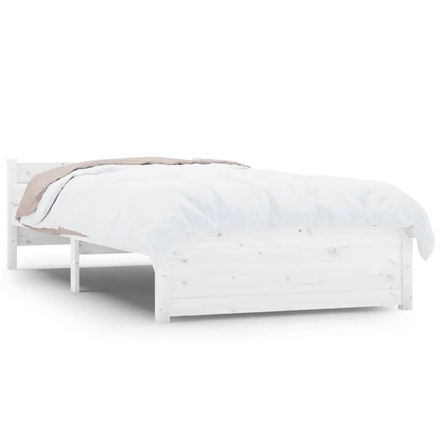 vidaXL Massivholzbett Weiß 90x190 cm 3FT Single1273930