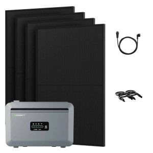 Growatt Balkonkraftwerk Set mit Speicher, 4 Solarmodulen und Zubehör.