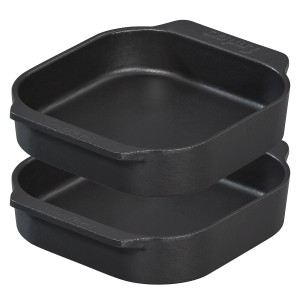 Enders Gusschalen-Set M, 2-teilig, aus emailliertem Gusseisen für Grillutensilien.