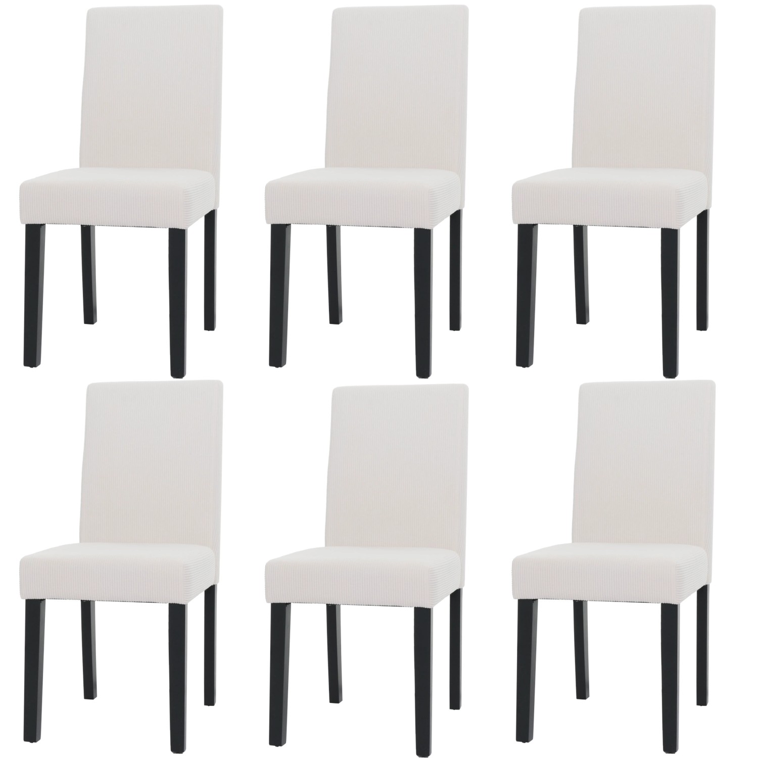 MCW Esszimmerstuhl Littau Cord 6er-Set Creme Dunkle Beine günstig online kaufen