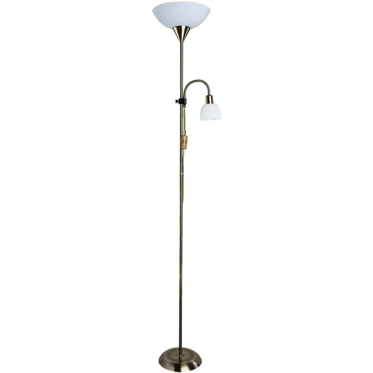 Arte Lamp Stehleuchte Duetto Deckenfluter mit Leselampe E27 Bronze