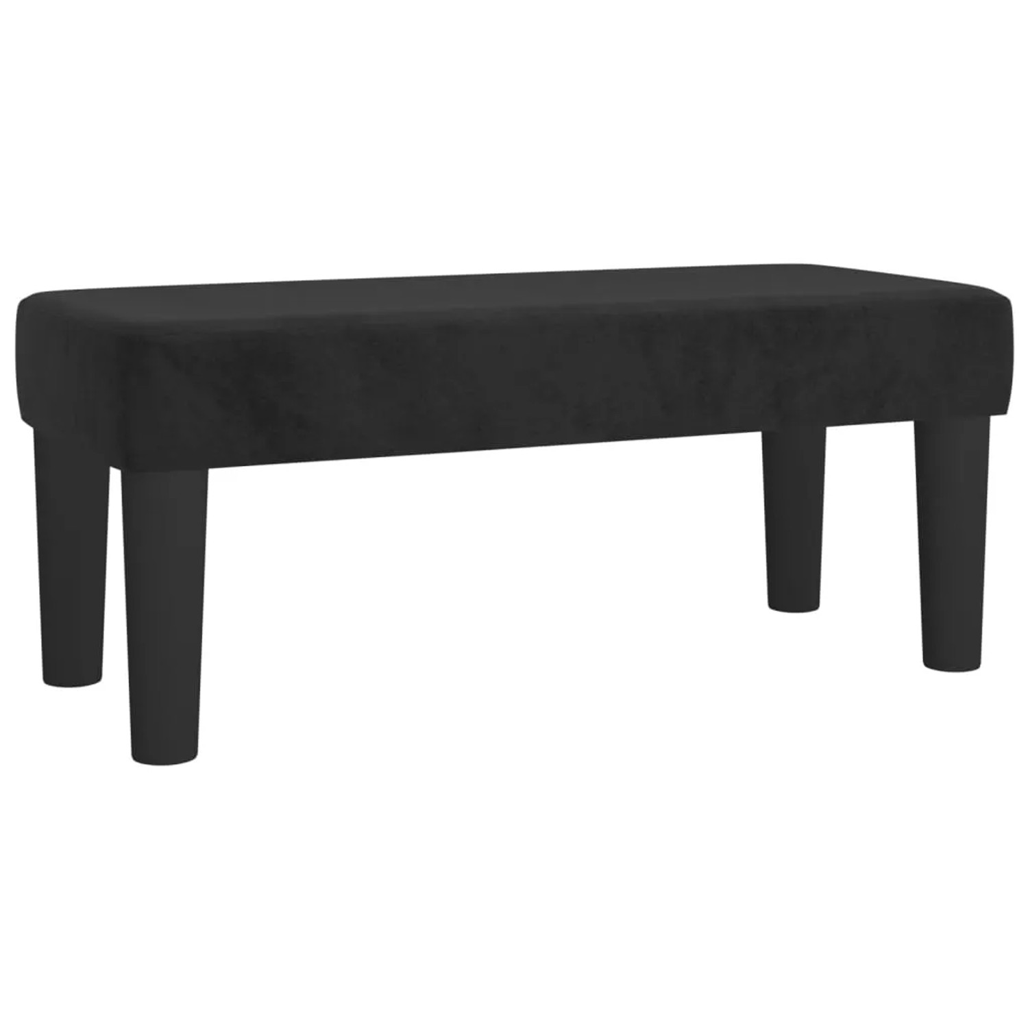 Schwarze vidaXL Bettbank aus Samt, passend zum Boxspringbett. Bequeme Sitzbank für Schlafzimmer.