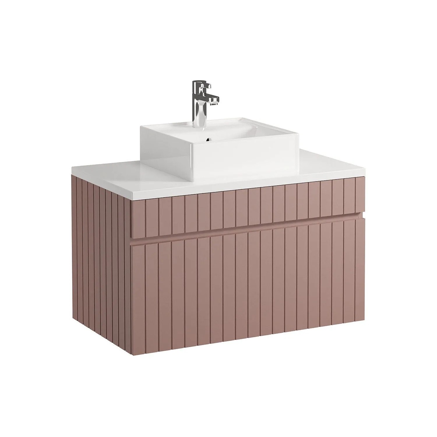 Vente-unique Einzelwaschtisch Satara Puderrosa 80 cm