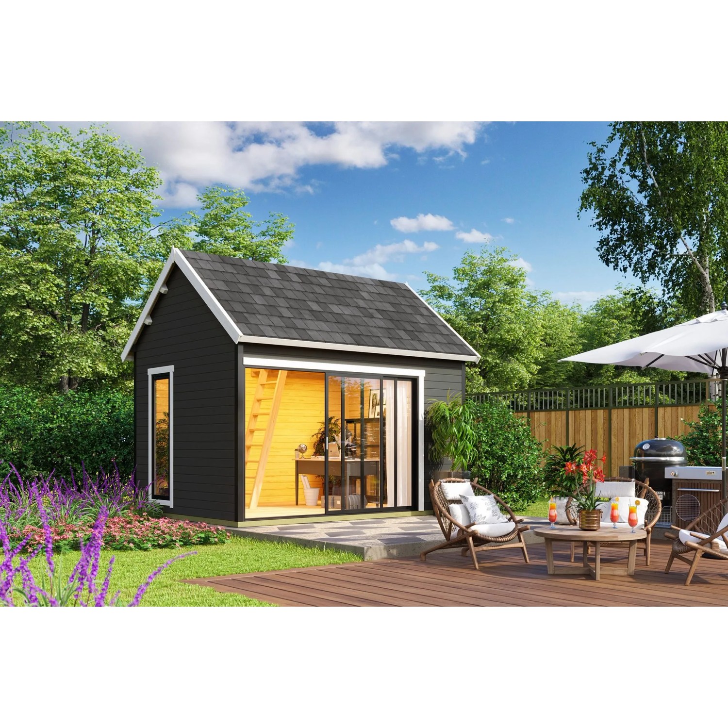 Lasita Gartenhaus Murano 2 Carbongrau 410 cm x 300 cm