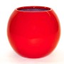 Roter, runder Elegant Einrichten Pflanzkübel Fiberglas Ball, D40xH32cm, Hochglanz.