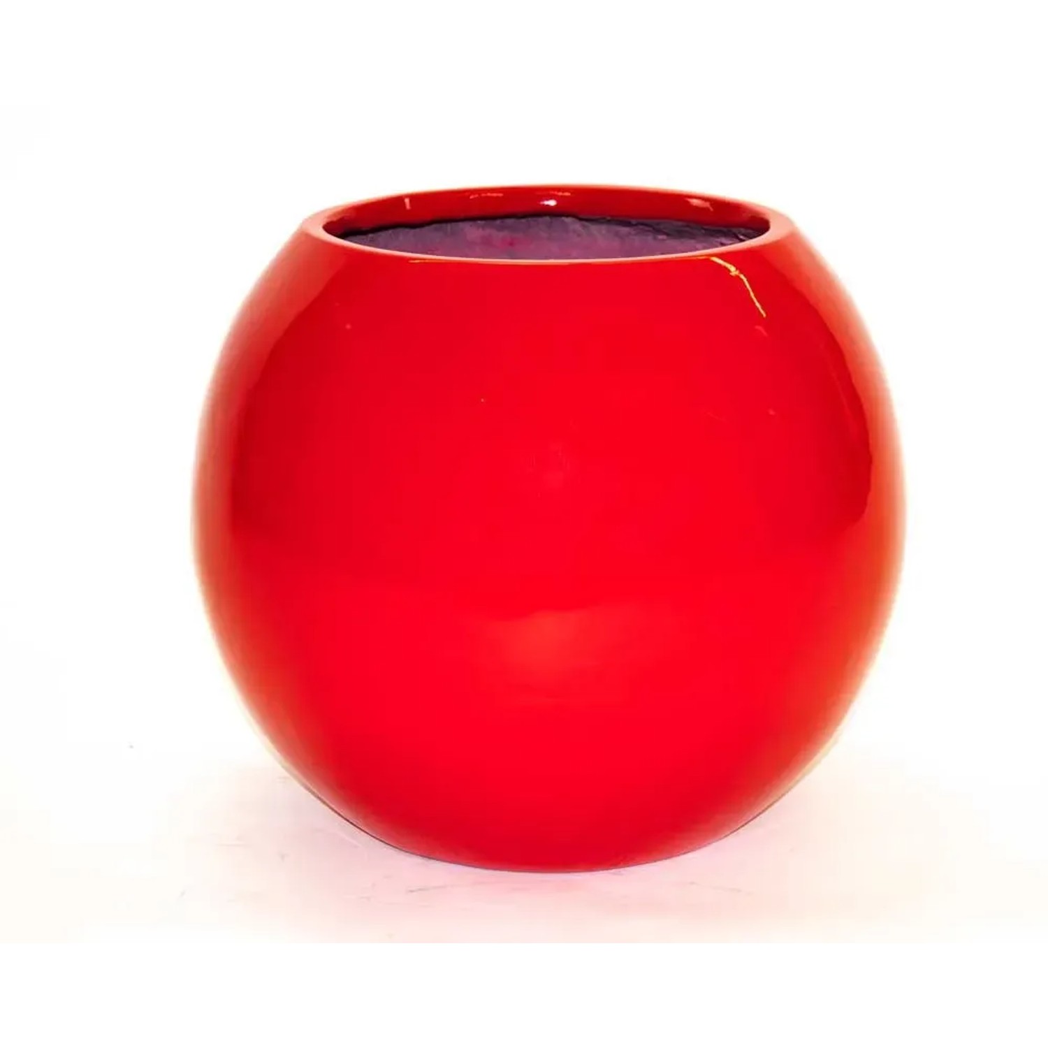 Roter, runder Elegant Einrichten Pflanzkübel Fiberglas Ball, D40xH32cm, Hochglanz.