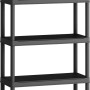 Schwarzes OBI Kunststoffregal M-90 mit 5 Böden, 182x90x40 cm.