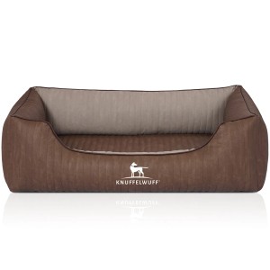 Knuffelwuff Hundebett Outlander, orthopädisch, braun/grau, Kunstleder, Größe M-L (85x63cm).