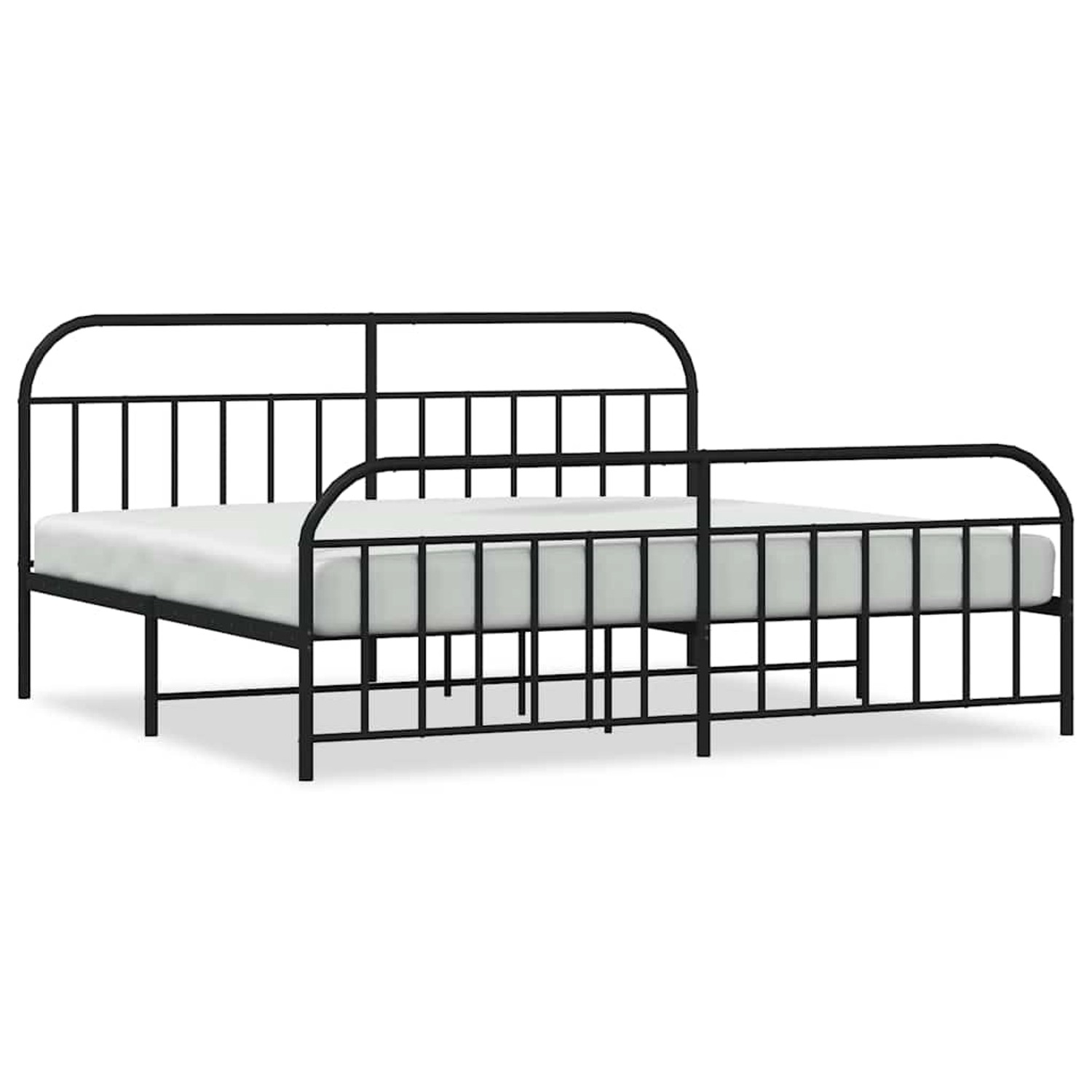 vidaXL Bettgestell mit Kopf- und Fußteil Metall Schwarz 193x203 cm 353659 günstig online kaufen