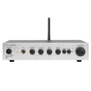 Dynavox ESA-18 MK BT Verstärker in Silber mit Bluetooth und Karaokefunktion.