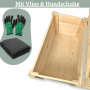 DELUKE Pflanzkasten mit Rankgitter THIO mit Vlies Handschuhe Hochbeet mit Rankhilfe Blumenkasten für Kletterpflanzen 58cm Breit_4