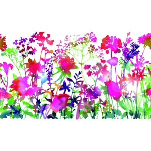 d-c-fix Statische Folie Premium Miraflor mit bunten Blumen für Fenster und Glasflächen.