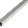 Silbernes Vierkantrohr, 10x10x1000 mm, aus eloxiertem Aluminium.