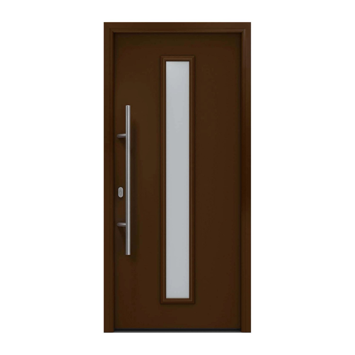 EcoStar Haustür Isopro IP 020S Terrabraun 110 cm x 210 cm DIN L günstig online kaufen